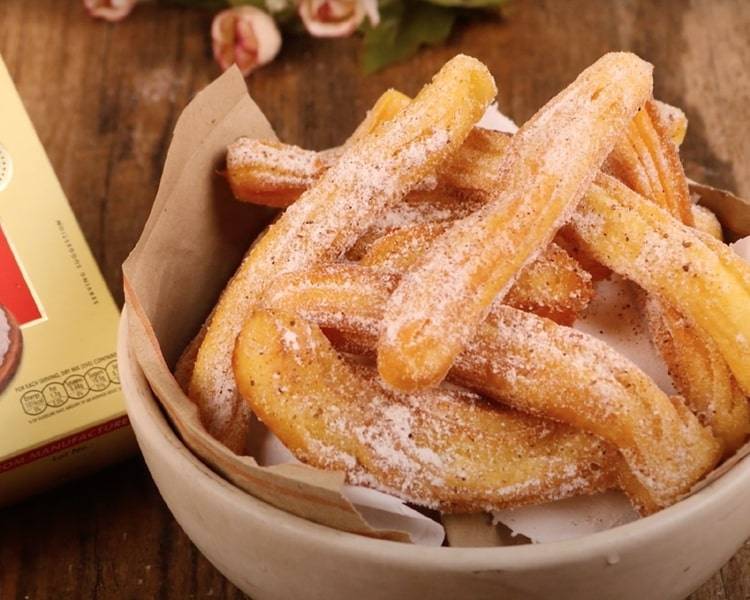 VANILLA CAKE MIX CHURROS RECIPE